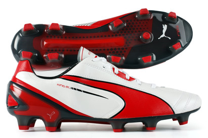 Puma King SL FG Football Boots Metallic White/High