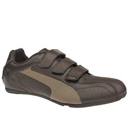 Puma Male Richmond Leather Upper Fashion Trainers in Dark Brown