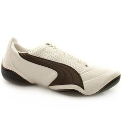 Puma Male Scattista Leather Upper Fashion Trainers in Stone