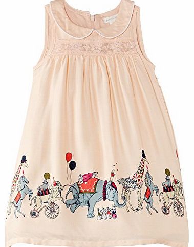 Pumpkin Patch Girls Circus Border Print Short Sleeve Dress, Powder Pink, 4 Years