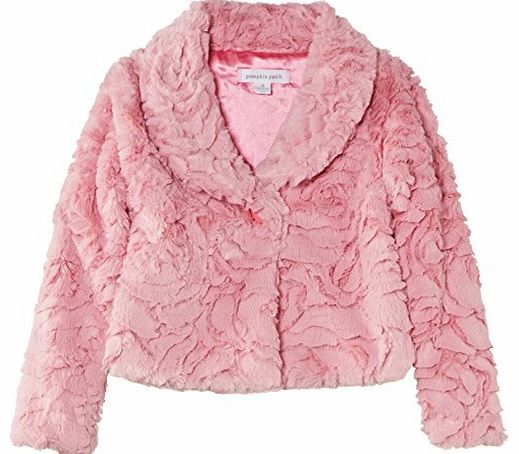 Pumpkin Patch Girls Fur Jacket, Pink (Salmon Rose), 5 Years