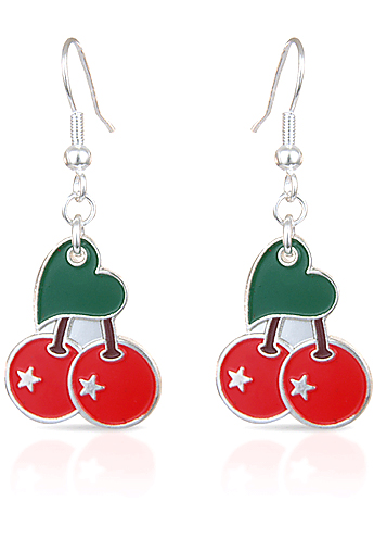 Cherry Enamel Earrings