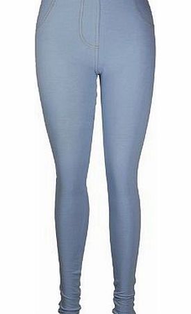 Purple Hanger Womens New Skinny Fitted Ladies Elasticated Waistband Denim Stretch Jeggings Long Plain Trousers Club Jeans Leggings Dark Blue Size 10 - 12 (M/L)