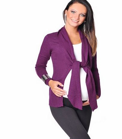 Purpless Maternity New Lovely Soft Tie Front Style Maternity Cardigan Bolero Shrug 9015 Variety of Colours (8/10, Dark Pink)