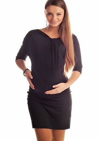 Purpless Maternity New Maternity Batwing Dress Tunic Pregnancy Clothing Size 8 10 12 14 16 18 6407 (16/18, Black)