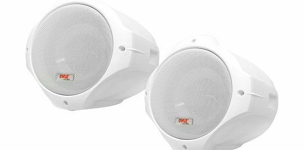 Pyle PLMRW65 Marine 6.5 inch 400W 2-Way Wake Board Tower Speakers Pair - White