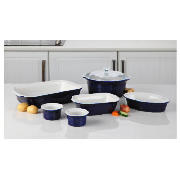 Ceramic 5 Piece Set, Blue