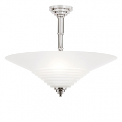 Clarice Semi Flush Chrome and Glass Ceiling Light