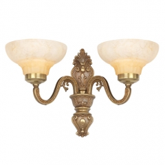 Quality Lighting Harriet Antique Brass Double Wall Light