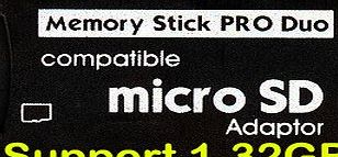 Quasaro 8GB 16GB 32GB PRO DUO ADAPTER FOR PSP MICRO SD TF FLASH TO MEMORY STICK CONVERTER CARD PSP 1000 2000 3000 Digital Camera Cyber-Shot Alpha - Frustration Free Packaging