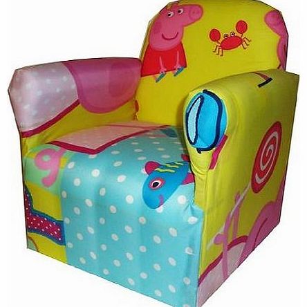 QUICKFABRICS PEPPA PIG CHILDRENS BRANDED CARTOON CHARACTER ARMCHAIR CHAIR BEDROOM PLAYROOM KIDS SEAT