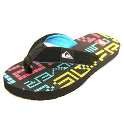 Boys Little Quilted Flip Flops -Blk/Blu