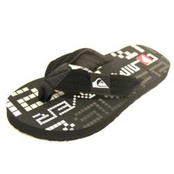 Boys Little Quilted Flip Flops -Blk/Wht