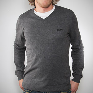 Cayucos V Neck jumper - Dk Hthr Grey