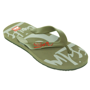 Mens Quiksilver Icon Flip Flops. Brown