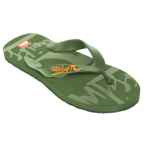 Mens Quiksilver Icon Flip Flops. Green