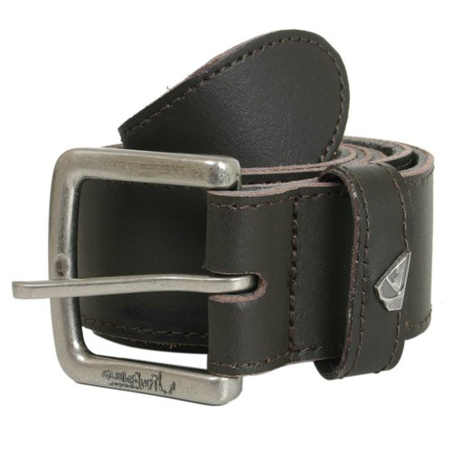 Mens Quiksilver Folk Leather Belt Dark Brown