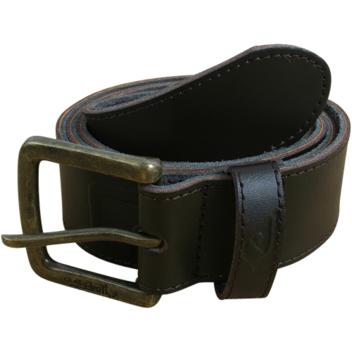 Mens Quiksilver Keep Under Water Leather Belt Dark Brown