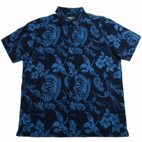 Mens Quiksilver Maz Hawai Ss Shirt Indigo