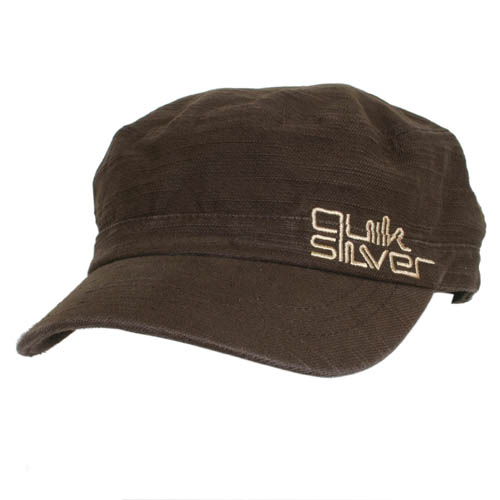 Mens Quiksilver Party Wave Military Cap Dark Brown