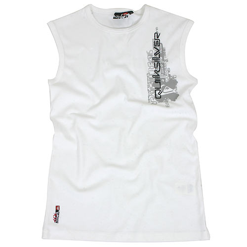 Mens Quiksilver Tracitown Sleeveless Tee 100 White