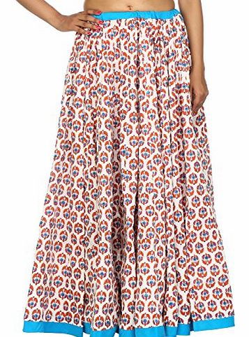 Rajrang Designer skirts Screen Printed Patchwork Cotton Long Skirt Beach skirt