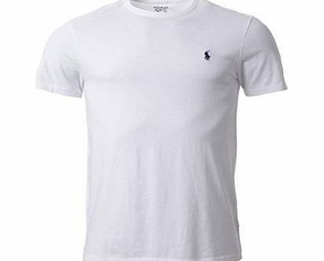 Ralph Lauren Polo Ralph Lauren Mens Custom Fit Small Pony Crew Neck Cotton Jersey T-Shirts (M, White)