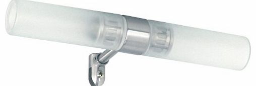 Ranex Wetline 3000.031 25 Watt Ranex Wetline Cosenza Brushed Steel and Glass Bathroom/ Bedroom Mirror Clamp Light