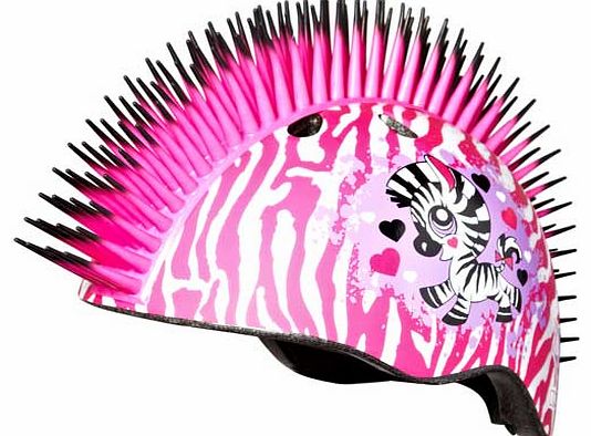 Zebra Mohawk Bike Helmet - Girls