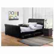 Double 4 Drawer Bed, Black & Silentnight