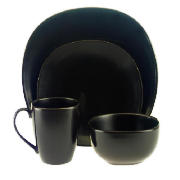 Cuba 16 Piece Dinner Set- Black