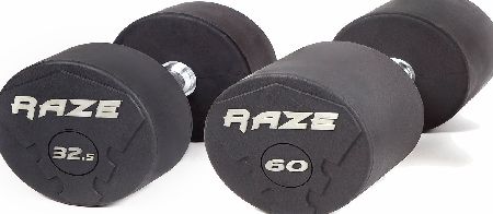 Raze 1 x 37.5kg Premium Rubber Dumbbell