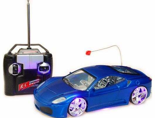 RC Car 1:24 Ferrari F430 Remote Radio Control Electric RC Toy Car 8 LED No.688-01 Blue