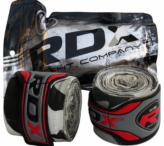 RDX Authentic RDX Pro Hand Wraps Bandages, Boxing Gloves MMA UFC, Gray Camo Wraps