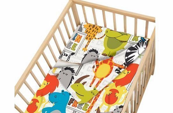 Childrens Cot Size Born Free Print Duvet Cover Set. Size: 100cm x 120cm