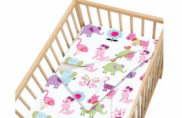 Childrens Cot Size Cute Pets Print Duvet Cover Set. Size: 100cm x 120cm