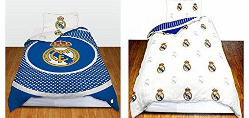 Real Madrid F.C. OFFICIAL Real Madrid FC Bullseye Single Reversible Duvet Cover PANEL SPOT QUILT COVER BEDDING (RMSD1)