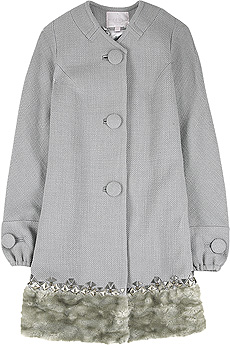 Rebecca Taylor Faux fur trim coat