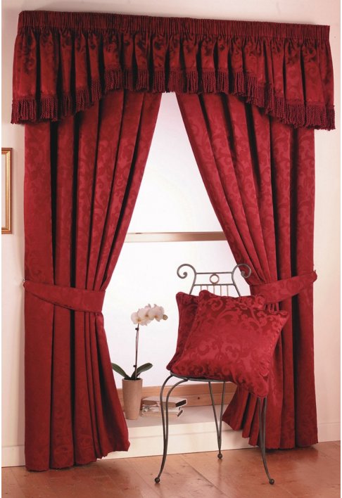 Eton Red Lined Curtains