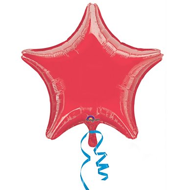 red 19 star foil single balloon