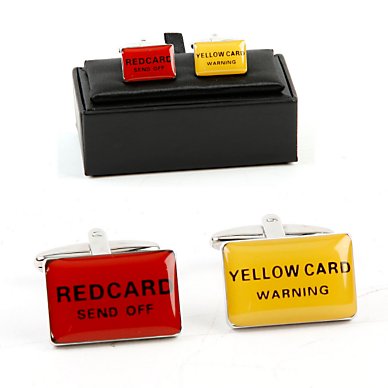 and Yellow card cufflinks