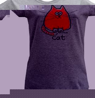 Red Dog Wear Womens CAT grey T.shirt. Large (sz: 12)