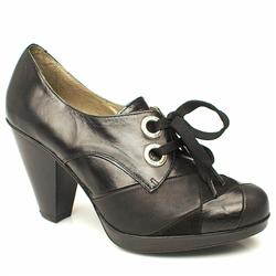 Female Harlequin Leather Upper Evening in Black