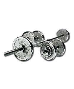 Reebok 50kg Chrome Barbell & Dumbell Set