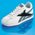 alpha check leather running shoe