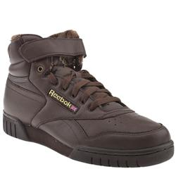 Reebok Male Ex O Fit Hi Leather Upper Fashion Trainers in Dark Brown