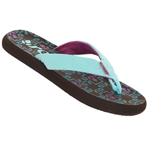 Seaside Print Sandal - Brown/Turquoise