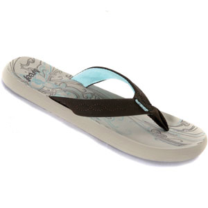 Seaside Print Sandal - Taupe/Blue