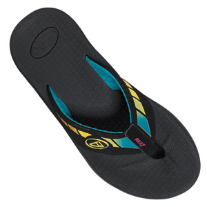 Mens Reef Phantoms Flip Flops. Black Multi