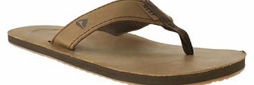 Reef mens reef brown leather smoothy sandals